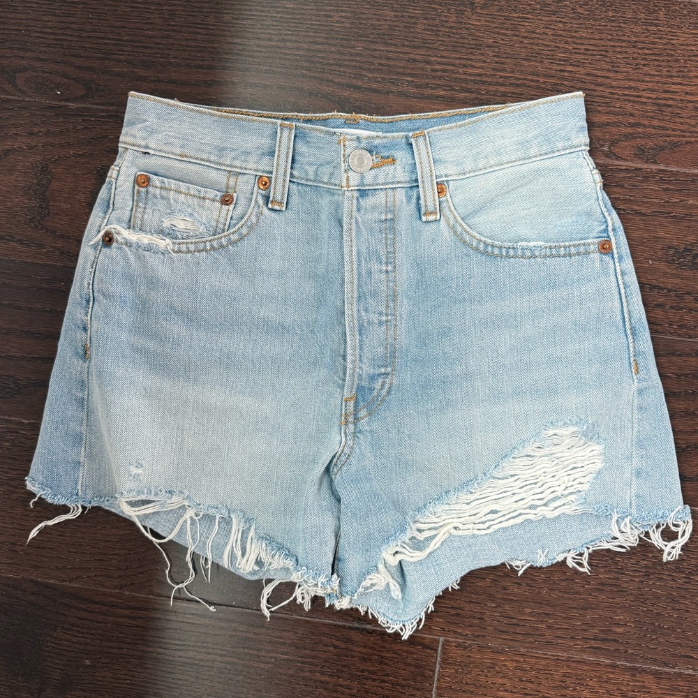 RE/DONE High Rise Denim Shorts